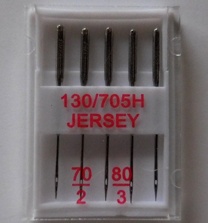 Sewingmachine needles Jersey 70/80, 5 pcs in box